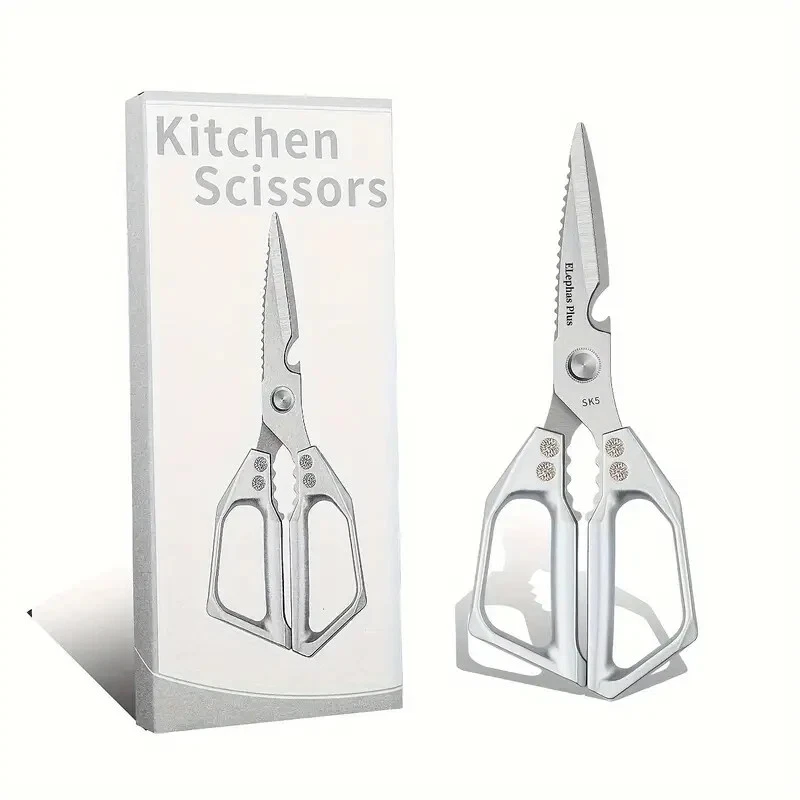 【NEW】ELEPHAS PLUS SILVER HEAVY-DUTY STAINLESS STEEL KITCHEN SCISSORS