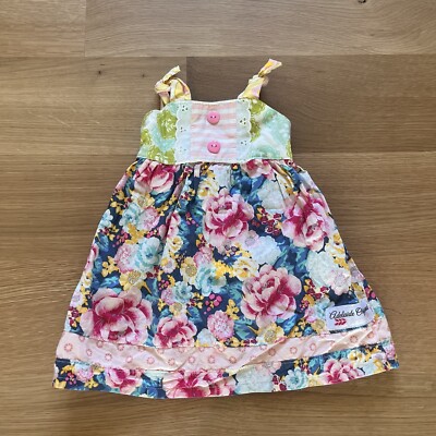 Adelaide Originals Girls Floral Patchwork Dress Sz 12-18 M Cottage Rose