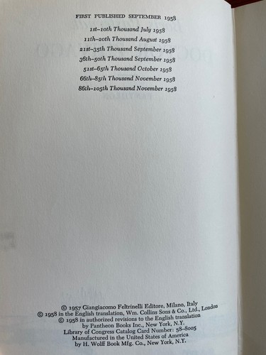 SIGNED by translator Max Hayward - Doctor Zhivago by Boris Pasternak (1958 HCDJ) - Imagen 10 de 18