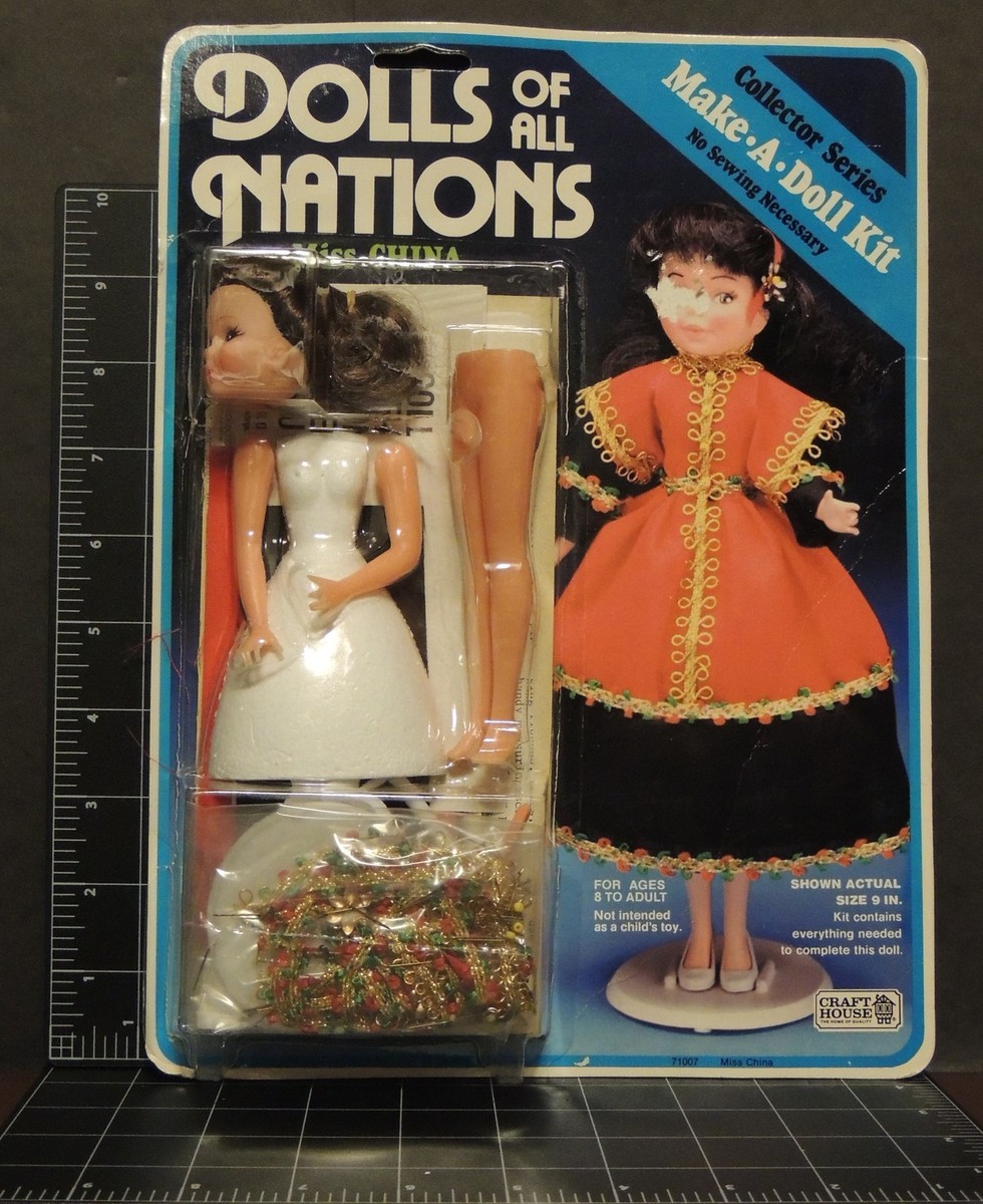 Vintage Dolls of all Nations Miss China Make a Doll Kit MIP complete craft  9