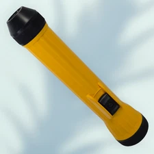 Vintage Yellow Bright Star Industrial Flashlight No. 2625 Made In USA 10"