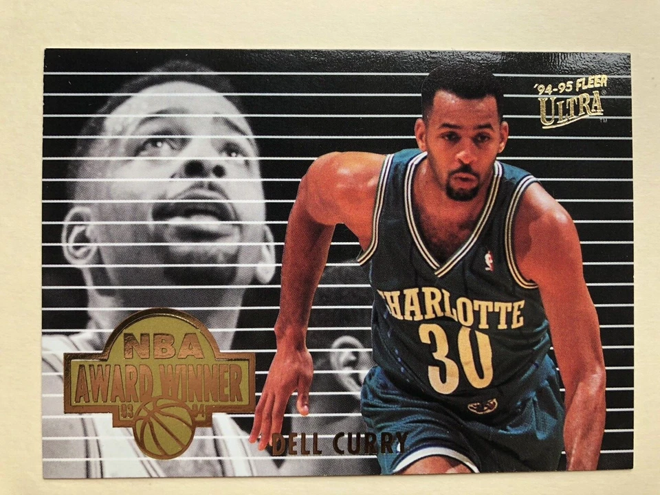 1996-97 Topps Stadium Club Dell Curry Matrix + 94-95 Fleer Ultra Award Winner +7 - Image 4 of 4