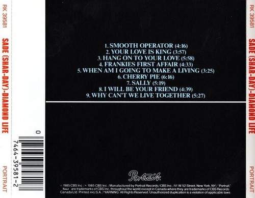 Sade - Diamond Life - Pre owned/Used CD - Imagen 2 de 5