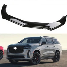 For Cadillac Escalade Gloss Front Bumper Lip Splitter Spoiler Lower BLKChin