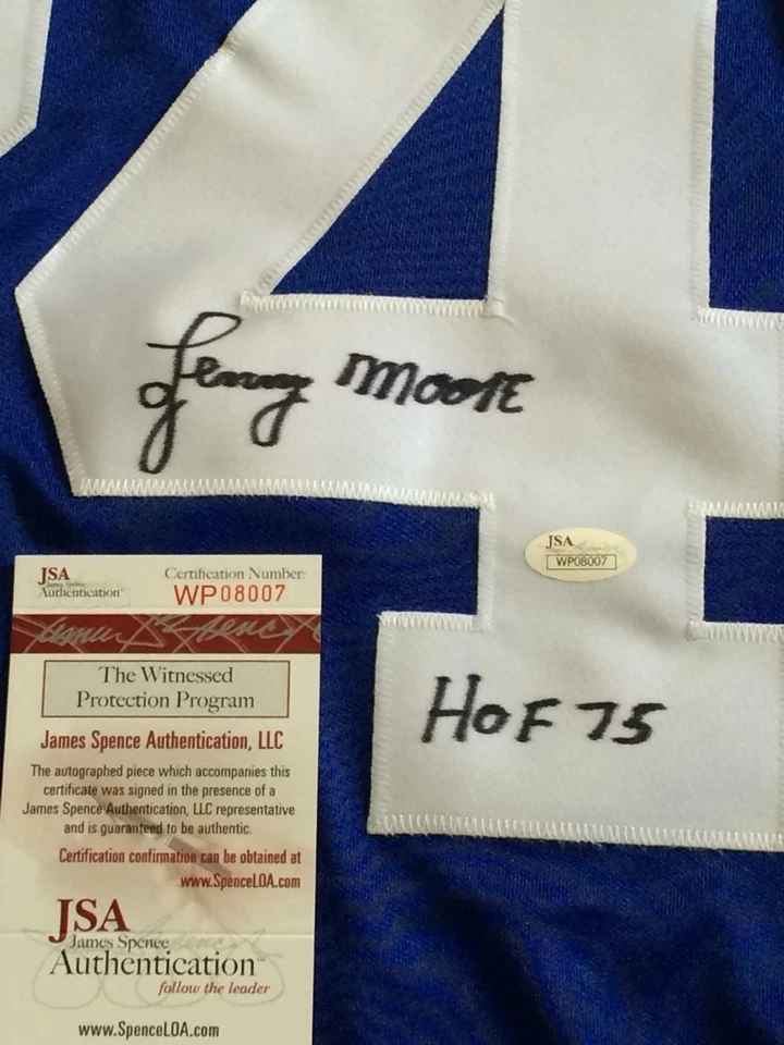 LENNY MOORE AUTOGRAPHED SIGNED INSC BALTIMORE COLTS TB JERSEY JSA COA - Image 2 of 3