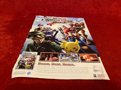 SPIEL12 NINTENDO SPIEL WERBUNG 11X8 SUPER SMASH BROS BRAWL WII