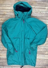 Vintage EDDIE BAUER Jacket Womens Medium Blue Gore- Tex Hooded Windbreaker Rain