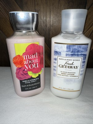 Bath and Body MAD ABOUT YOU & Fresh Getaway Body Lotion 8 oz Shea Butter NEW