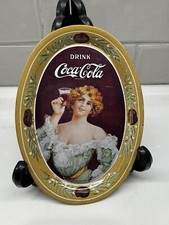 Vintage 1973 Coca Cola Small Oval Mini Tin Tray 6" x 4 1/2"