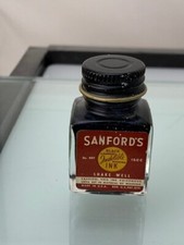 Sanford&rsquo;s Ink #447 Black Indelible Ink Empty Bottle with Label USA  (e1025)