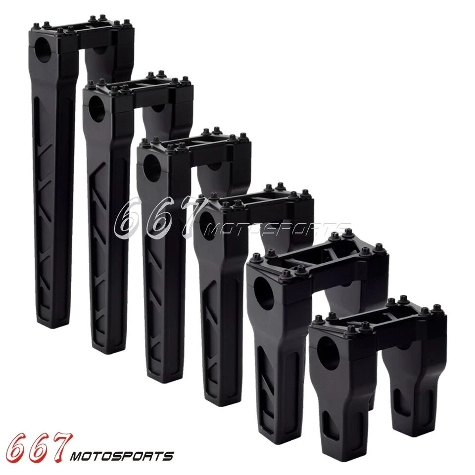 Elevador de manillar de 4"-14" de alto para barras Harley Softail Sportster Road King de 1-1/4"" Foto 3 de 4