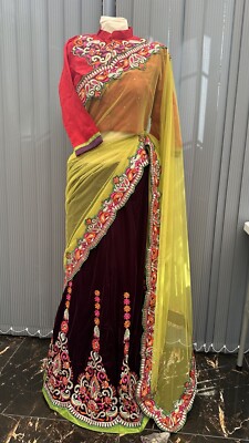   NEUESTES leicht zu tragendes indisches Bollywood Braut Lengha/lehengha Sari Kleid 