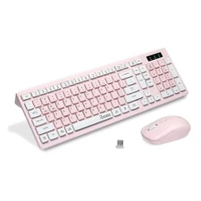Wireless Keyboard and Mouse Combo, Reccazr 2.4G Full-Sized Keyboard and Mouse...