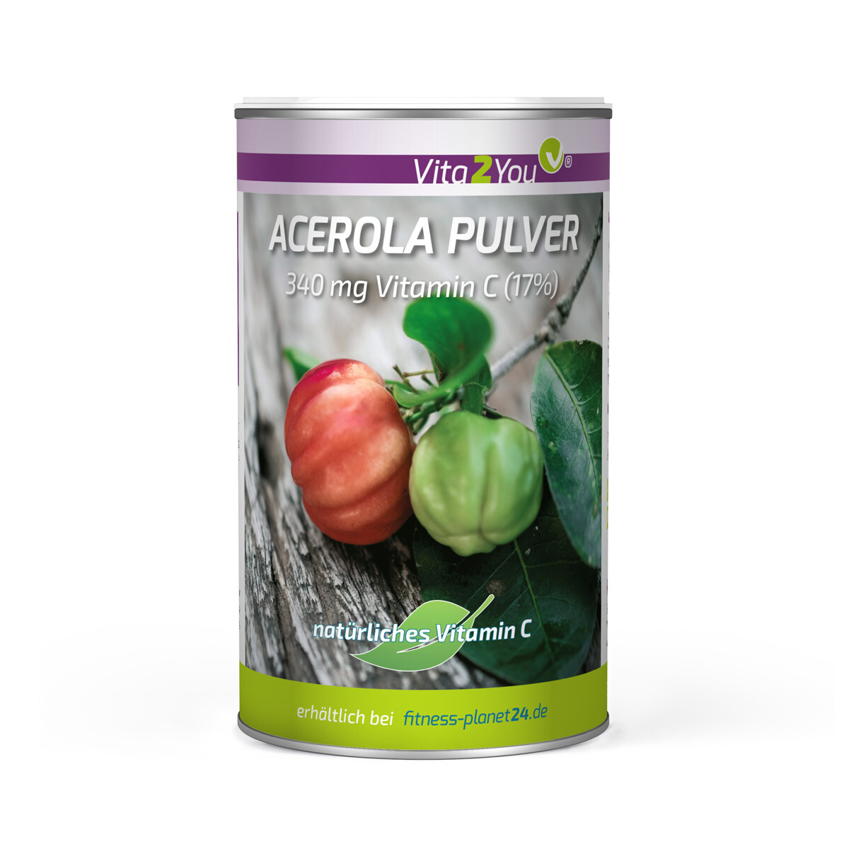 Vita2You Acerola Pulver 200g - Natürliches Vitamin C - 17% - Membrandose - NEU
