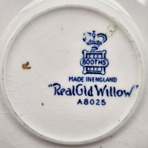 Booths Real Old Willow Tea Saucers (4) A8025 Made in England Blue White - Picture 6 of 24