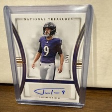 2023 Panini National Treasures Justin Tucker Signatures Auto Holo Silver /49