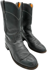 Justin women's Steel Grey Leather Roper Western Cowboy Boots L3056 size 7 B