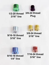 Brake Line tube nut kit PV2 & PV4 brass Proportioning valve 7 steel fittings