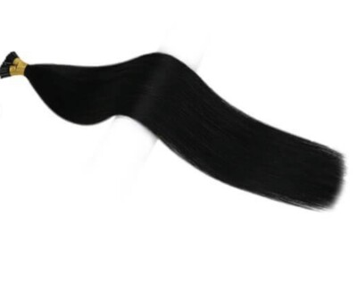 #ad #ad Remy I Tip Hair Extensions 16 Inch Human Hair Black #1B Silky Straight $19.99