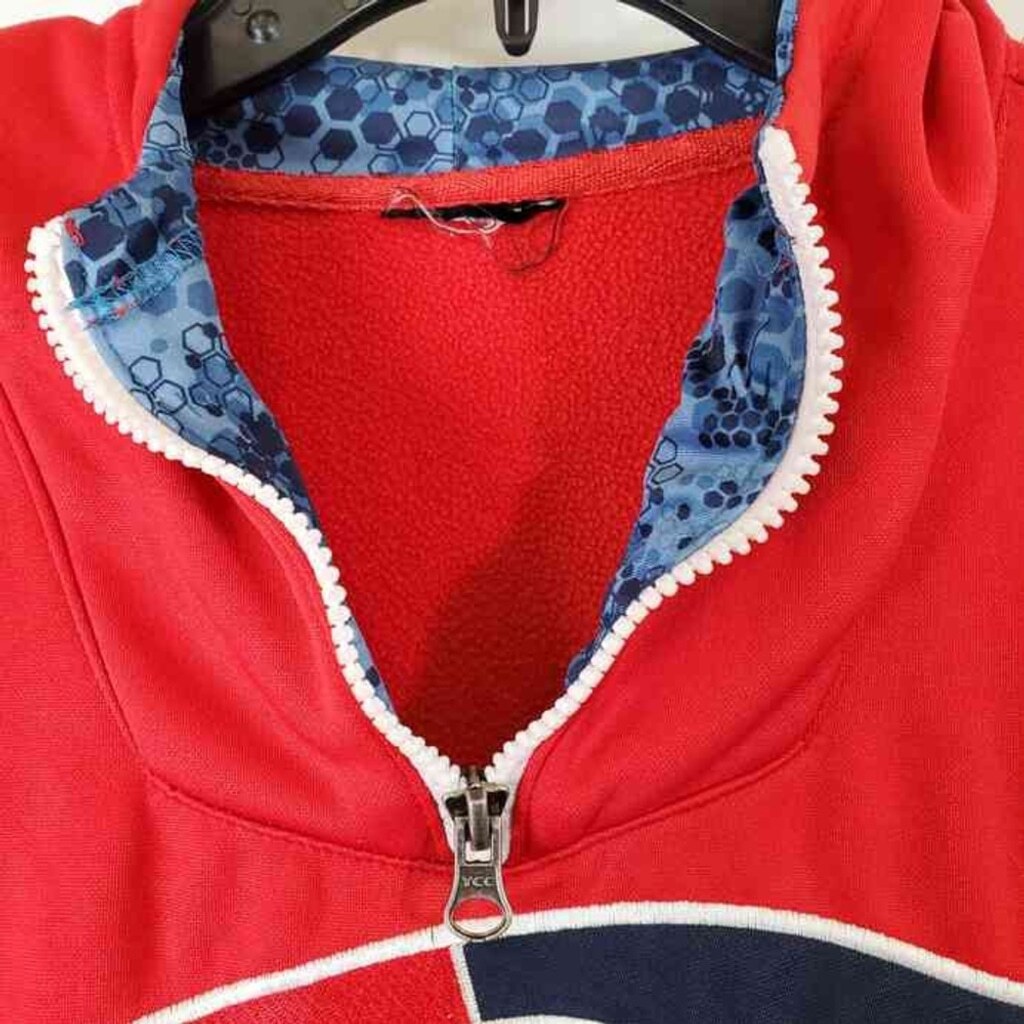 NFL New England Patriots Men Red Quarter Zip Hoodies sz S image 3