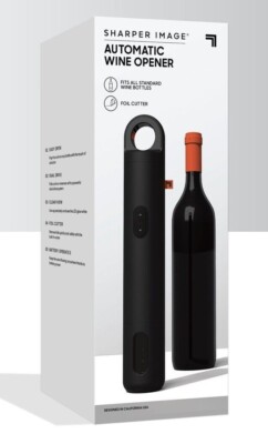 Sharper Image Automatic Universal Wine Bottle Opener With Removable Foil Cutter