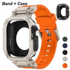 For Apple Watch Ultra3 49mm 11 10 987 44/45/46mm PC TPU Case Silicone Band Strap