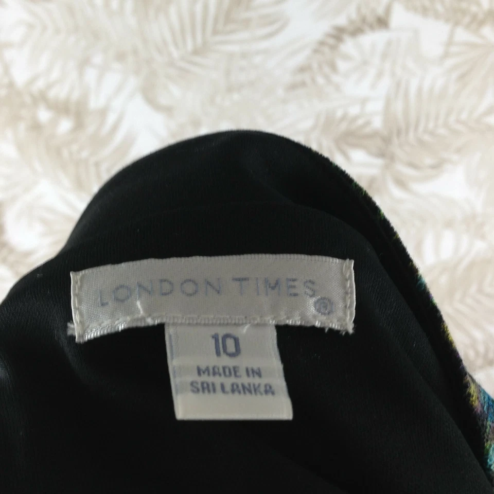 London Times womens embellished dress size 10 stretch round neck 3/4 sleeve - Image 4 of 4