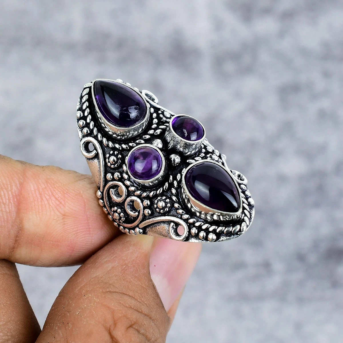 Purple Gemstone Ring Sterling Silver Fine Rings for Sale - eBay