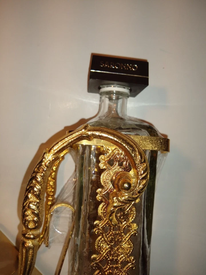 Truly Rare Vintage (?) Soporte inclinable y vertido Disaronno. Placa 24K - Italia Foto 4 de 4