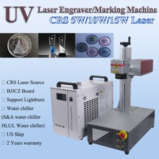 CRS 5W 10W 15W UV Laser Marking Engraver Machine For Glass Metal Wood Leaf
