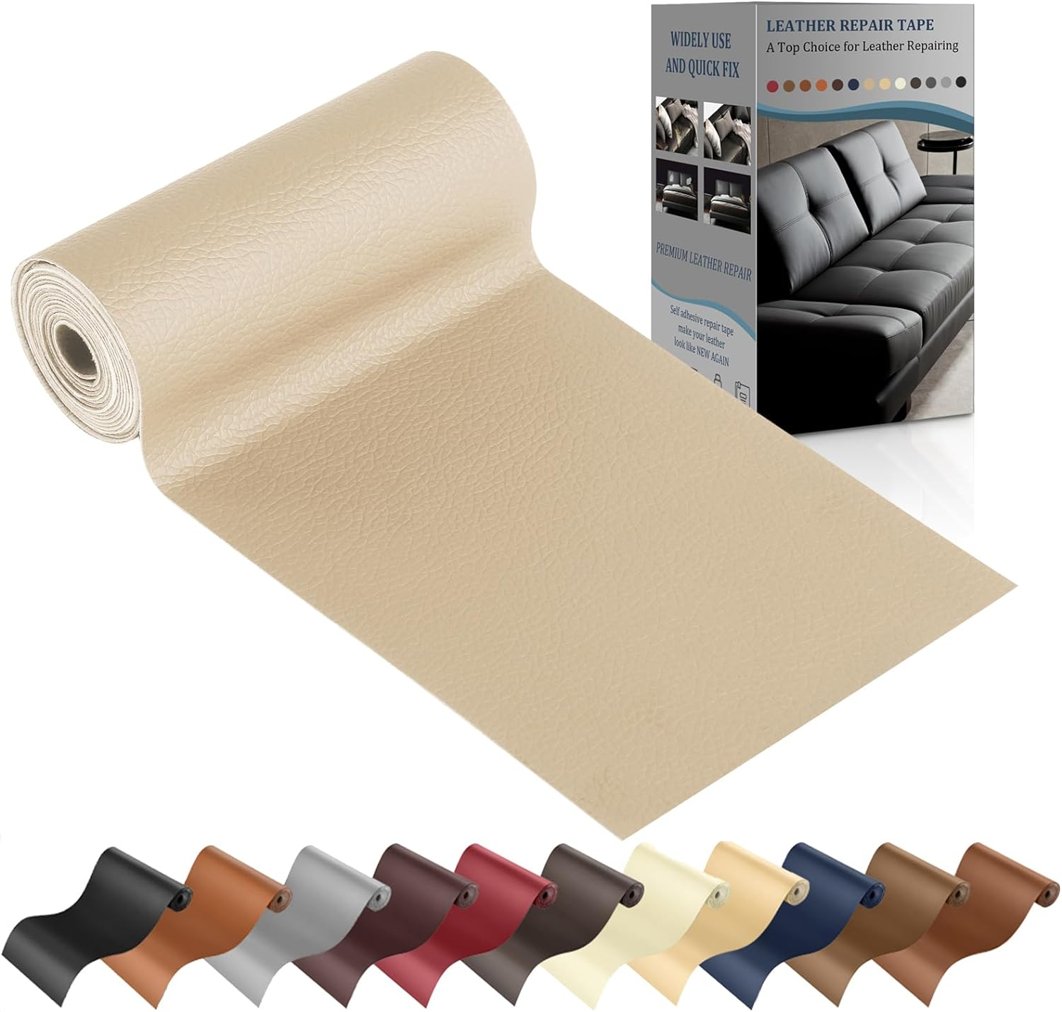 Self Adhesive Leather Repair Tape Kit 4"X 63" Leather Repair Patch for