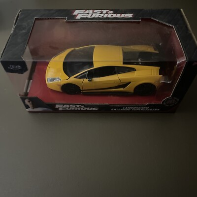 Voiture Miniature Jada Fast & Furious Lamborghini Gallardo Superleggera 1/24 Jaune/Noir - Portes Ouvrantes