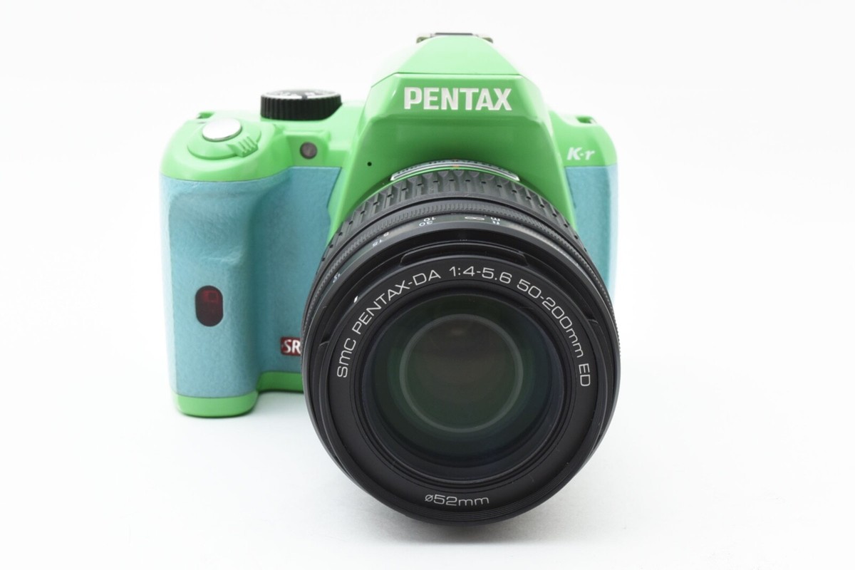 PENTAX K-r 12.4MP Digital SLR Camera Green Body w/Two Lens Set