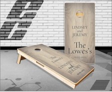 First Name Light Wood EST date Cornhole Boards Bean Bag Toss Game