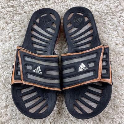 slide sandals hook and loop strap 
