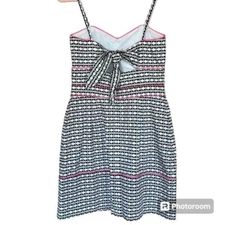 Britt Ryan Black and White Geometric Mini Dress Bustier Sz 8 Preppy Sheath Dots