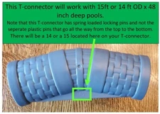 Bestway / Coleman Plastic T-Connector for 14' or 15' OD pool 42" or 48" deep