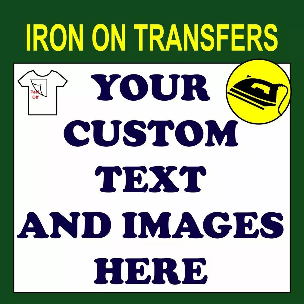 Personalised Custom Iron On T Shirt Transfer Quality Print Your Name Image  Text