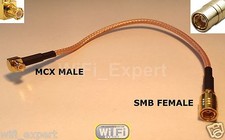 SMB Female to MCX M/F STRAIGHT ANGLED RF pigtail Cable COAX RG316 4-20inch USA