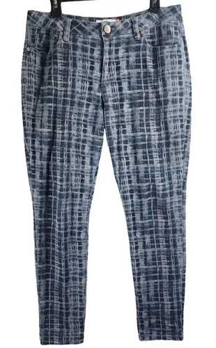Cabi Jeans Women Size 12 Stretch Curvy Skinny Denim Jeans Grid Print - Picture 17 of 17