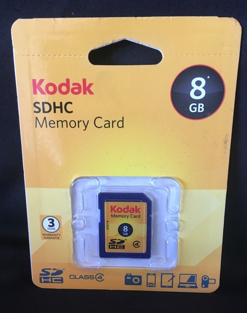 Kodak 8gb Secure Digital SDHC memory card storage 8 gb retail pack+free