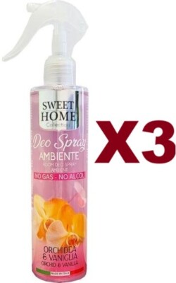 3PCS SWEET HOME DEO ROOM SPRAY NO GAS NO ALCOHOL ORCHID & VANILLA 250ML