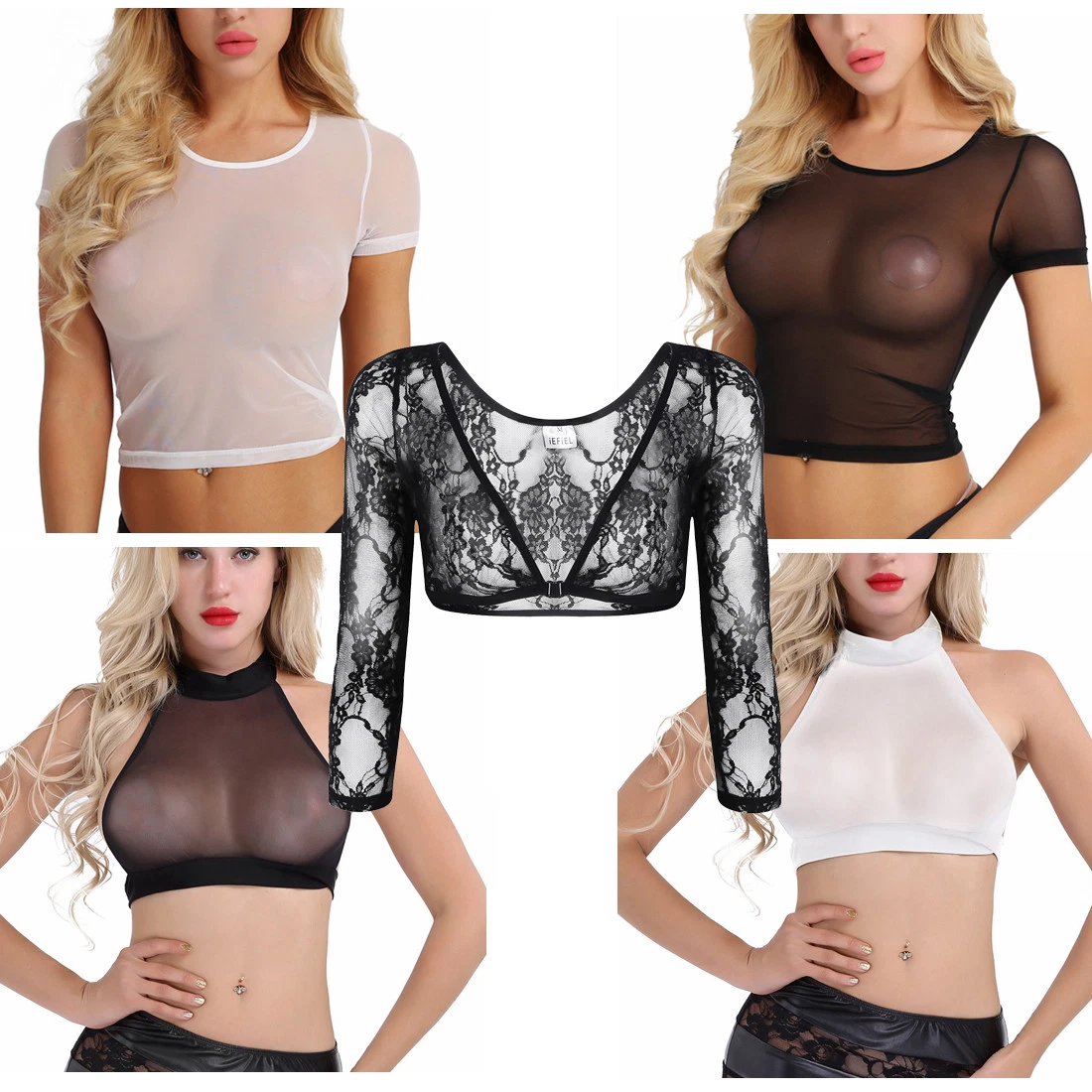 Sexy Summer Women's Sheer Mesh See Through T-Shirt Fishnet Bra Tops Tank  Shirts