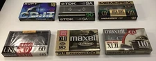 Maxell, TDK, Sony, CD2 110 90, 60 Minute High Bias Blank Cassette Tapes Lot Of 6