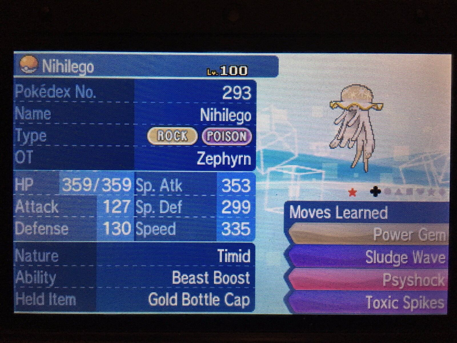 Nihilego, Pokédex(Pokémon GO)