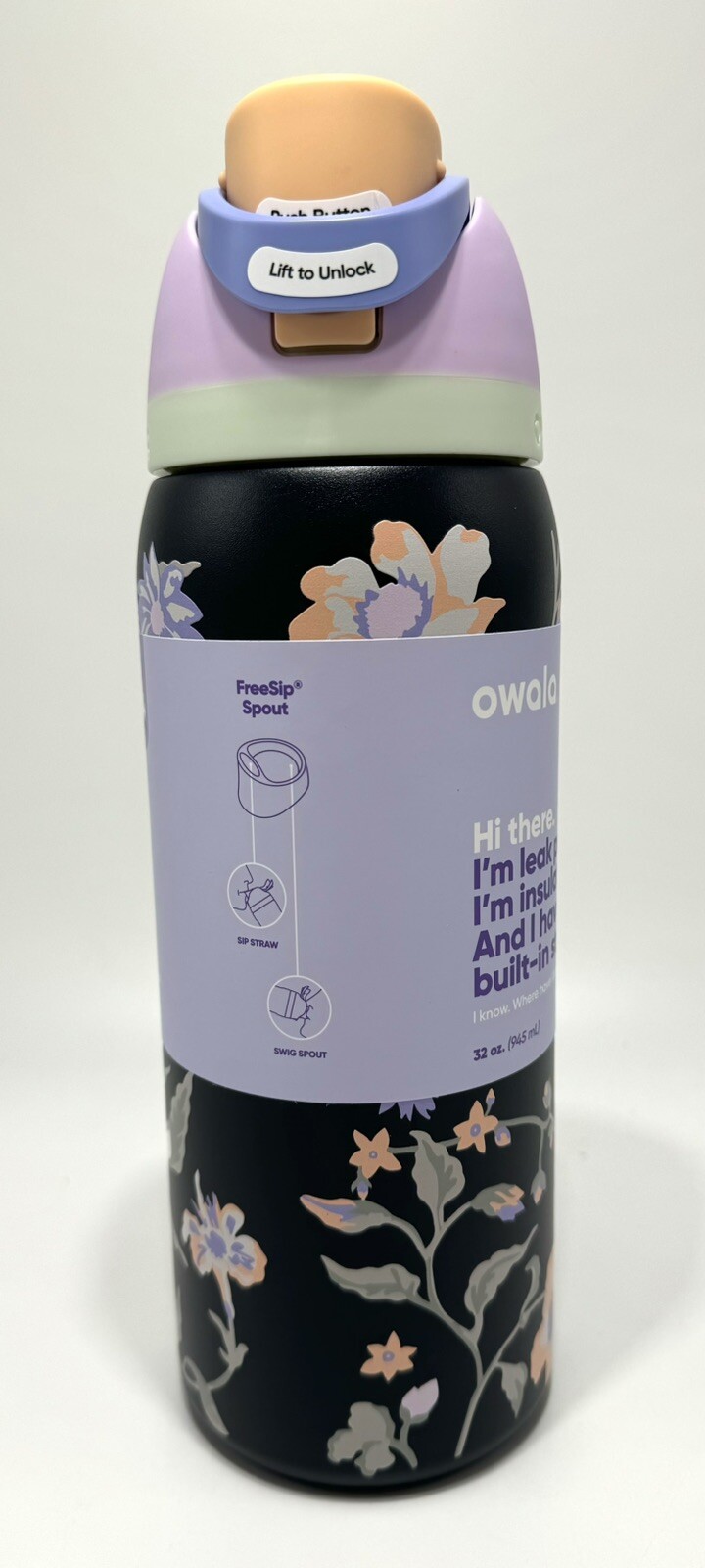 Owala UO Exclusive FreeSip Water Bottle Midnight Garden Urban