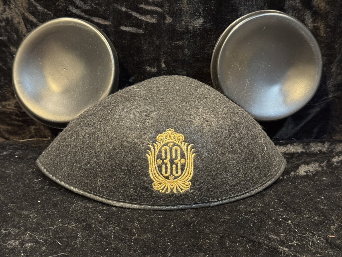 Club 33 Embroidered Mickey ear hat new and now retired EXCLUSIVE Disney CLUB 33 Gold Logo Interior Mickey Ears Hat  main image 2