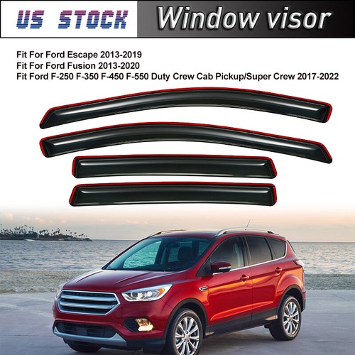 In Channel Window Visor Rain Guards Vent Deflector Fit For Ford Escape 2013-2019 - Picture 2 of 20