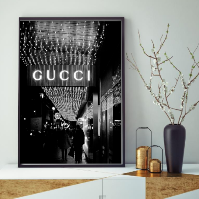 ヴィンテージ ポスター　GUCCI RARE Gucci Silver and Gold Picture Frame with GG Logo 5” X 7