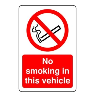 SAFETY FIRST DISPLAY LTD No smoking in this vehicle - PVC, Sticker or Diabond
